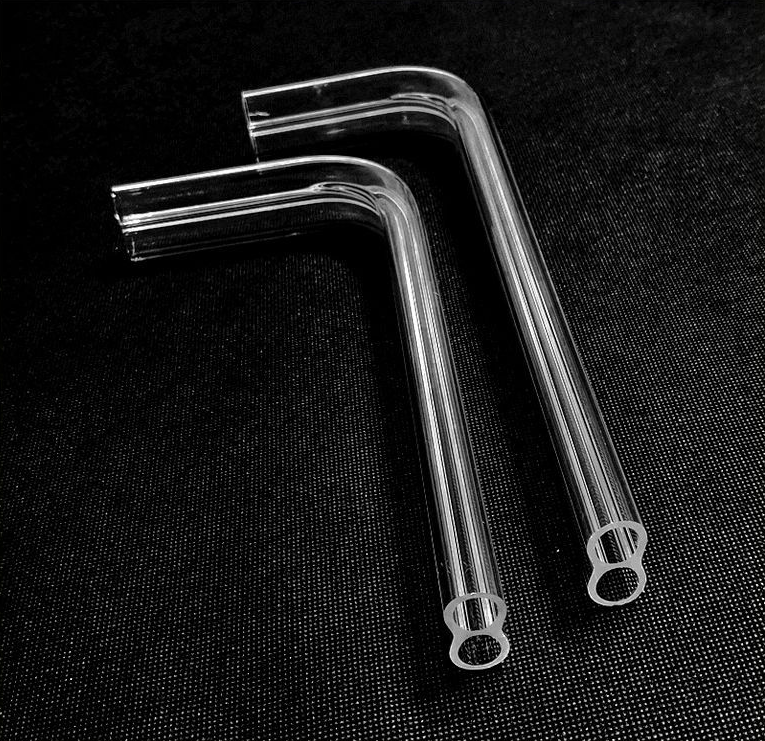 High-temperature (1100) Corrosion-resistant 99.999% Purity Ozone-Free Fused Quartz Double-tube Right-angle Elbow Bending Cutting