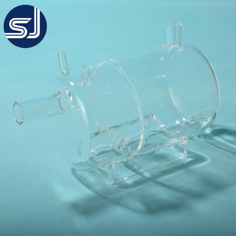 SJ 135 Custom High Purity Clear Quartz Tube Condensers Separatory Funnels Waste Jars Purification Units Semiconductor Grade High