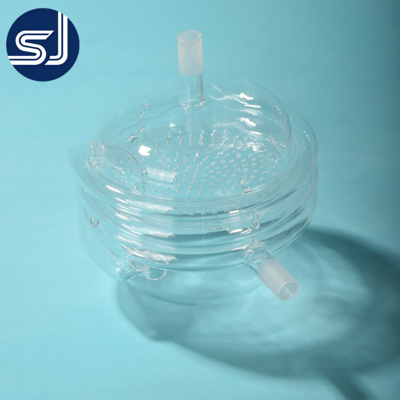 SJ 135 Custom High Purity Clear Quartz Tube Condensers Separatory Funnels Waste Jars Purification Units Semiconductor Grade High