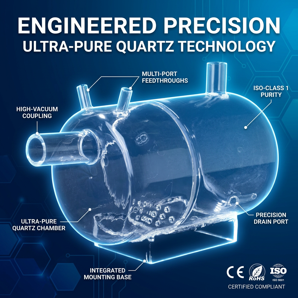 Customized Precision Quartz Separating Container Semiconductor Grade