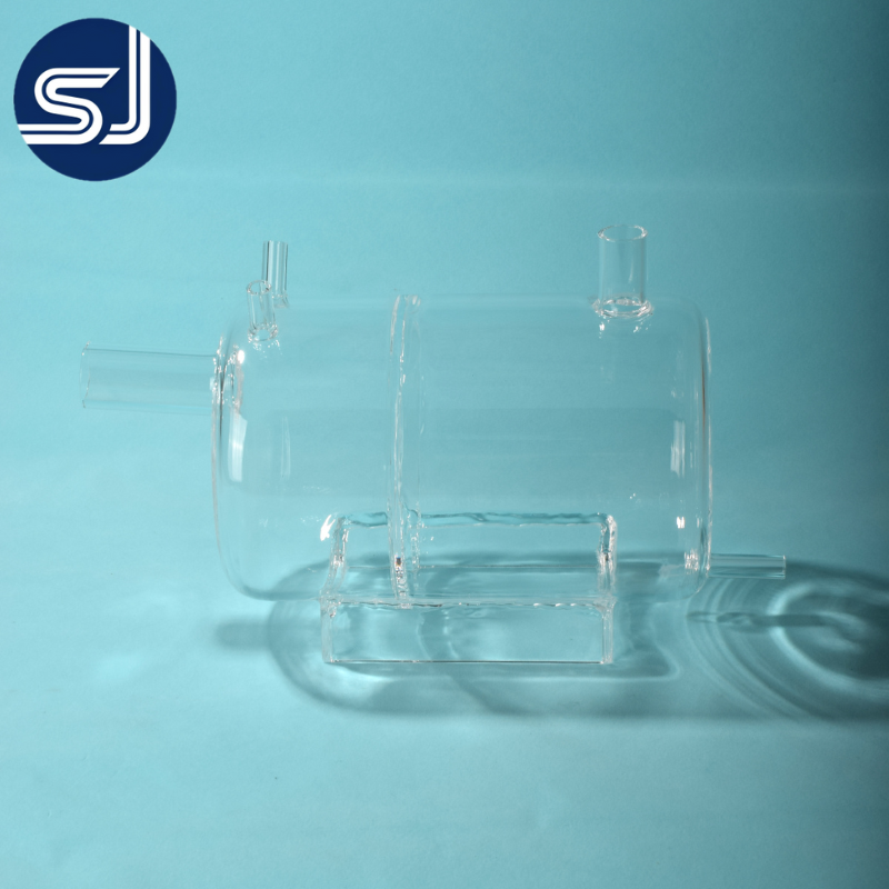 SJ QUARTZ High-Temperature Corrosion-Resistant 99.99% SiO2 1100 Laboratory Custom Quartz Flow Splitting Bottle >85%