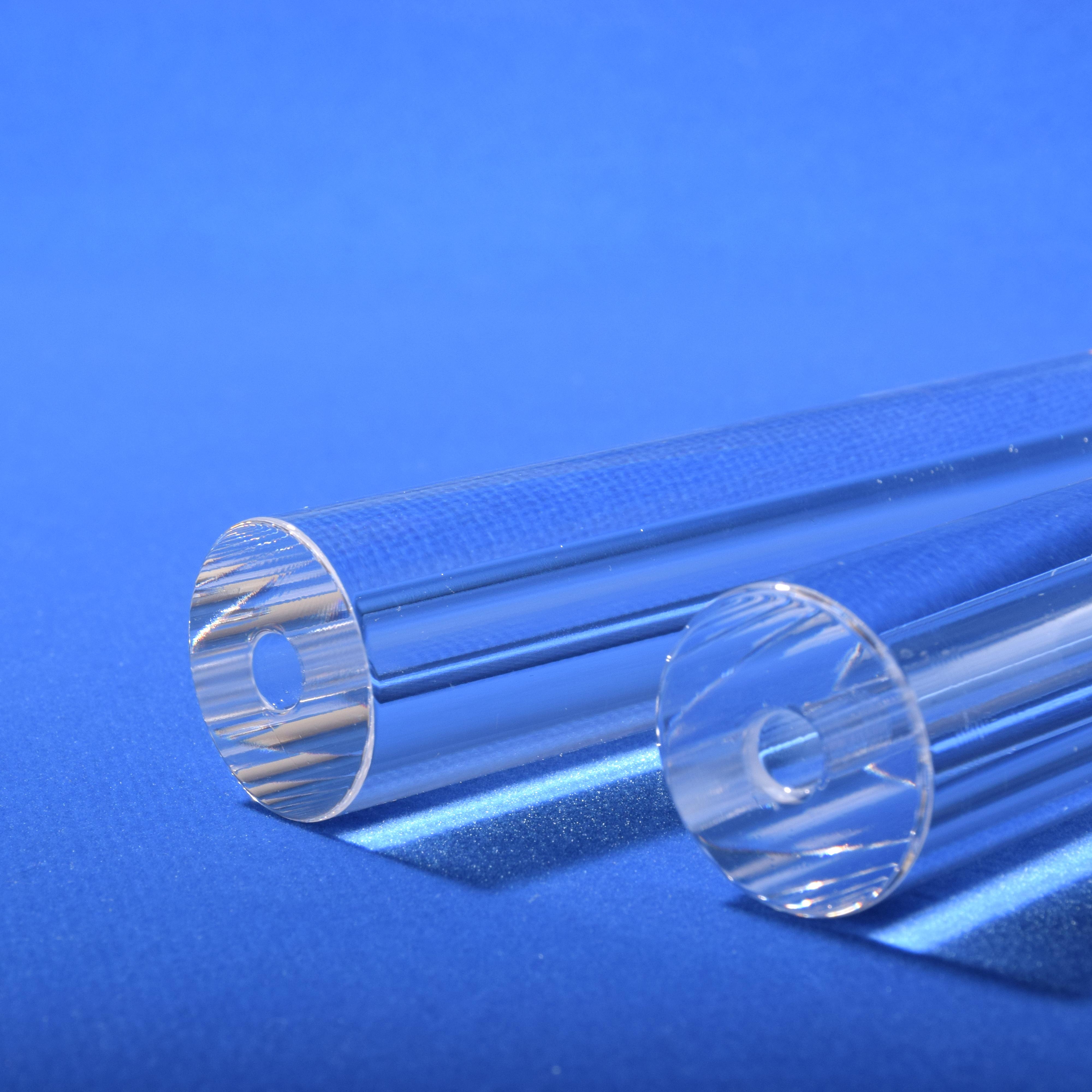 SJ 150 Translucent Oversized Thick Wall Polished Quartz Tube Heat Resistant 1100 Corrosion Resistant Ozone Free Welding