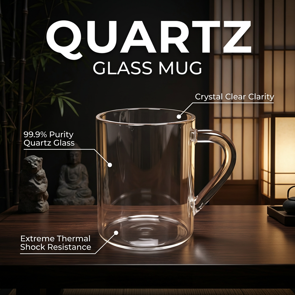 Custom Clear Fused Quartz Tube With/Without Handle Fire Polished Hand-blown Silica Glass Drinking Cup SJ SJ 226 99.999% Purity