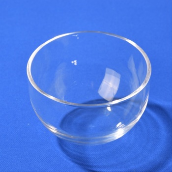 Clear fused quartz crucible bowl for distillation residues