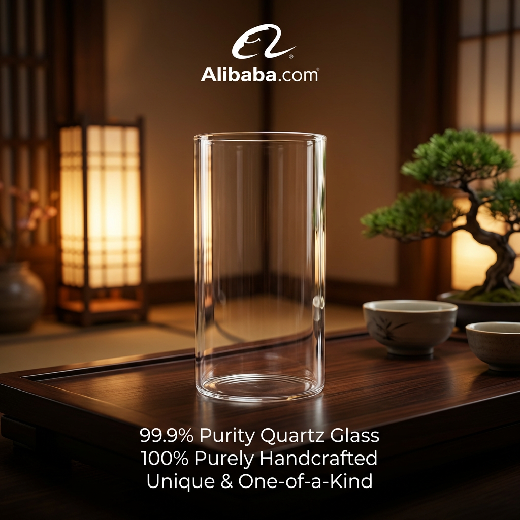 Custom Clear Fused Quartz Tube With/Without Handle Fire Polished Hand-blown Silica Glass Drinking Cup SJ SJ 226 99.999% Purity